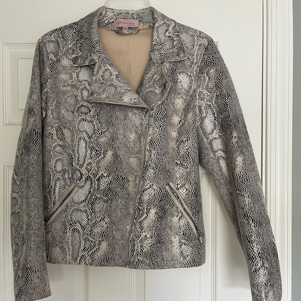 Women’s snakeskin faux leather jacket